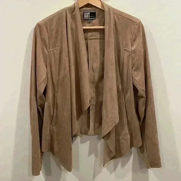 Kut From The Cloth Women’s Jacket Cardigan Velvet Style Tan Beige Size M - Picture 1 of 7